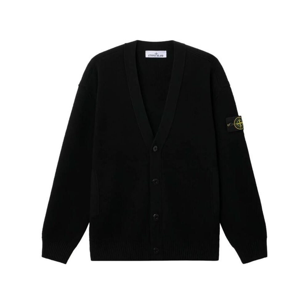 Stone Island Men Cardigan In Maglia Con Scollo A V E Tasche